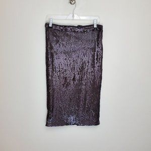 Bardot Sparkle Midi Skirt black sequin holiday skirt